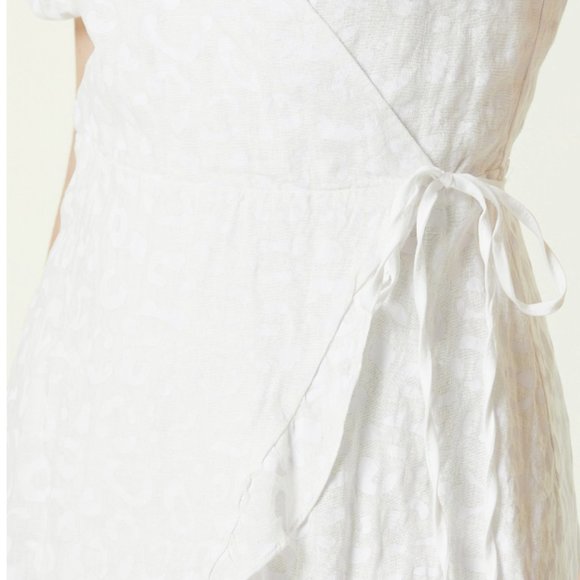 Beymen 100% Linen Jacquard Wrap Dress Size 34 (XS) - Picture 4 of 15